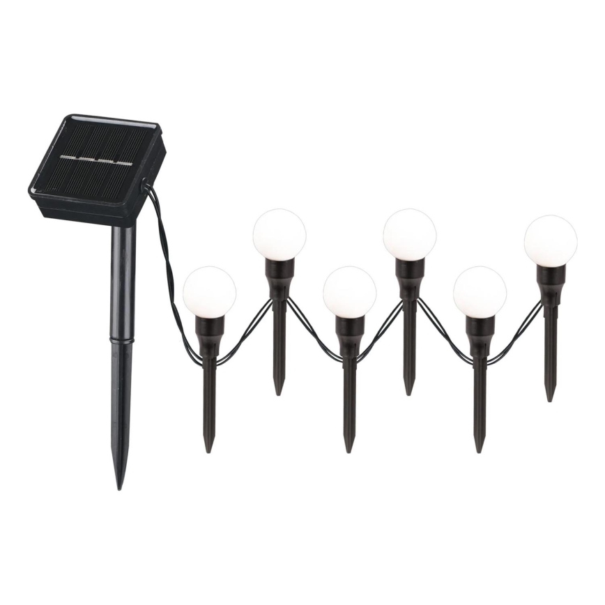 Светодиодный светильник на солнечной батарее KULKI 6xLED/1,2V 600 mAh 4,3 м IP44 черный/белый
