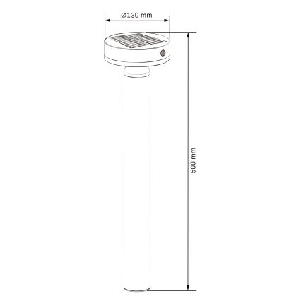 Светодиодный светильник на солнечной батарее с датчиком GWINEA LED/4,5W/3,7V 2000 mAh 50 см IP44 черный