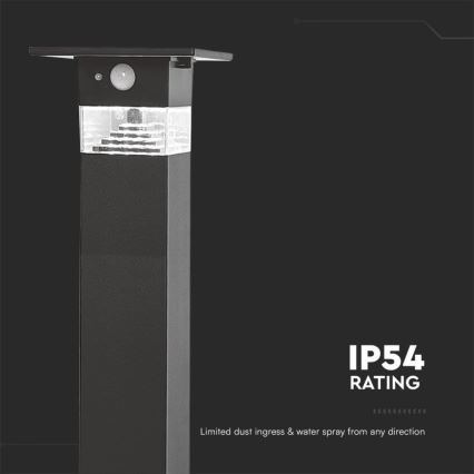 Светодиодный светильник на солнечной батарее с датчиком LED/2,5W/3,7V IP54 3000K