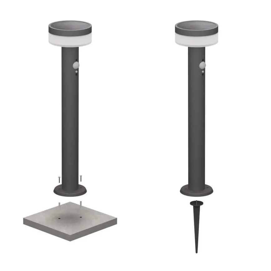 Светодиодный светильник на солнечной батарее с датчиком LED/2W/3,7V 1200 mAh IP44 50 см