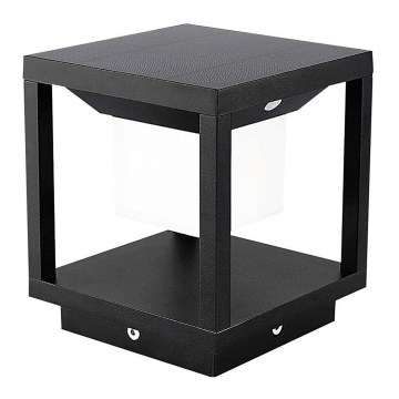 Светодиодный светильник на солнечной батарее с датчиком LED/2W/5,5V 3000K IP65 2600 mAh черный