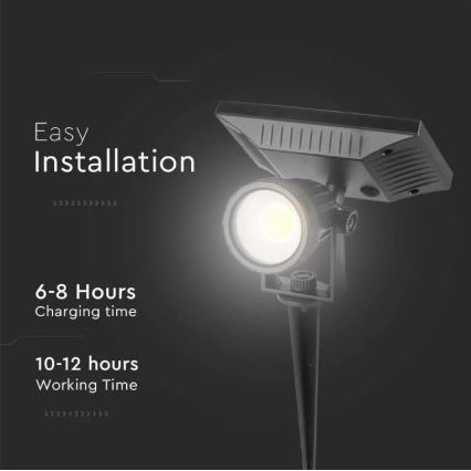 Светодиодный светильник на солнечной батарее SPIKE LED/2W/5,5V IP65 6400K