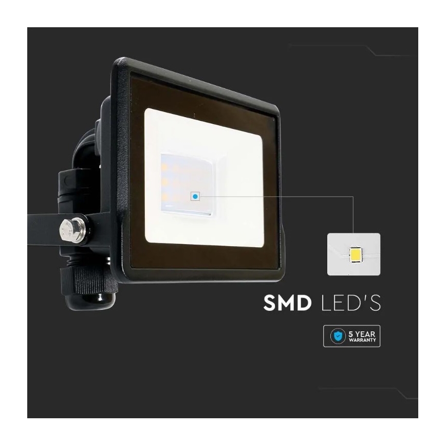 Светодиодный светильник с прямым подключением SAMSUNG CHIP LED/10W/230V IP65 6500K черный