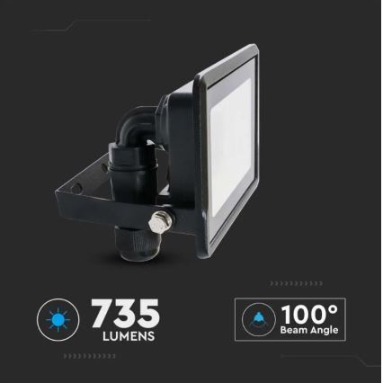 Светодиодный светильник с прямым подключением SAMSUNG CHIP LED/10W/230V IP65 6500K черный