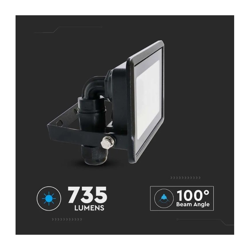 Светодиодный светильник с прямым подключением SAMSUNG CHIP LED/10W/230V IP65 6500K черный