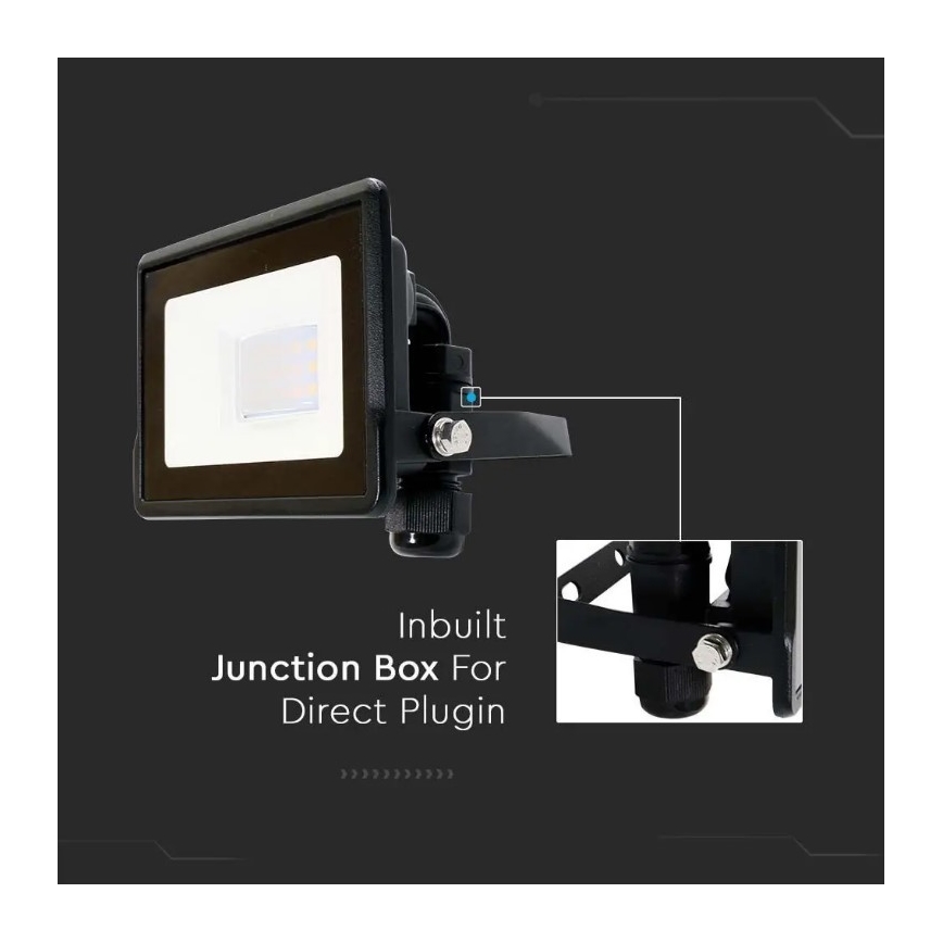 Светодиодный светильник с прямым подключением SAMSUNG CHIP LED/10W/230V IP65 6500K черный