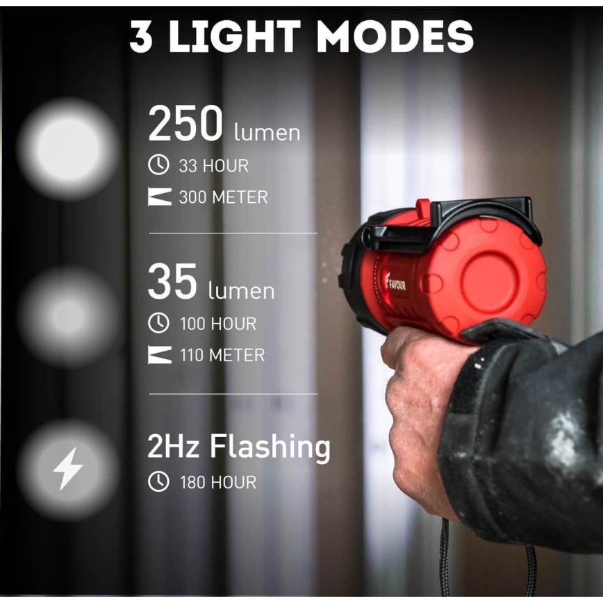 Светодиодный технический фонарик с регулированием яркости LED/5W/3xC IP67
