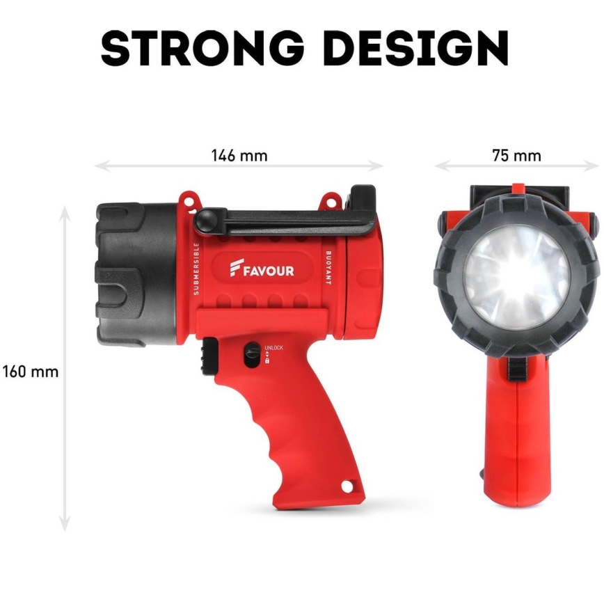 Светодиодный технический фонарик с регулированием яркости LED/5W/3xC IP67