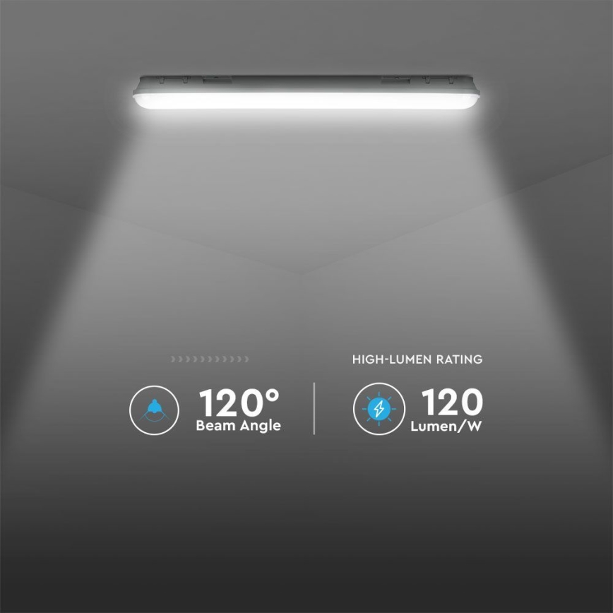 Светодиодный технический люминесцентный светильник с аварийным модулем EMERGENCY LED/36W/230V 6500K 120 см IP65