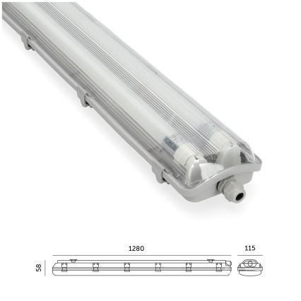 Светодиодный технический люминесцентный светильник T8 2xG13/18W/230V 4000K IP65