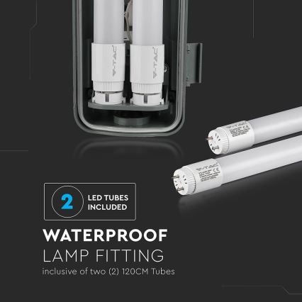 Светодиодный технический люминесцентный светильник T8 2xG13/22W/230V IP65 6400K 156 см