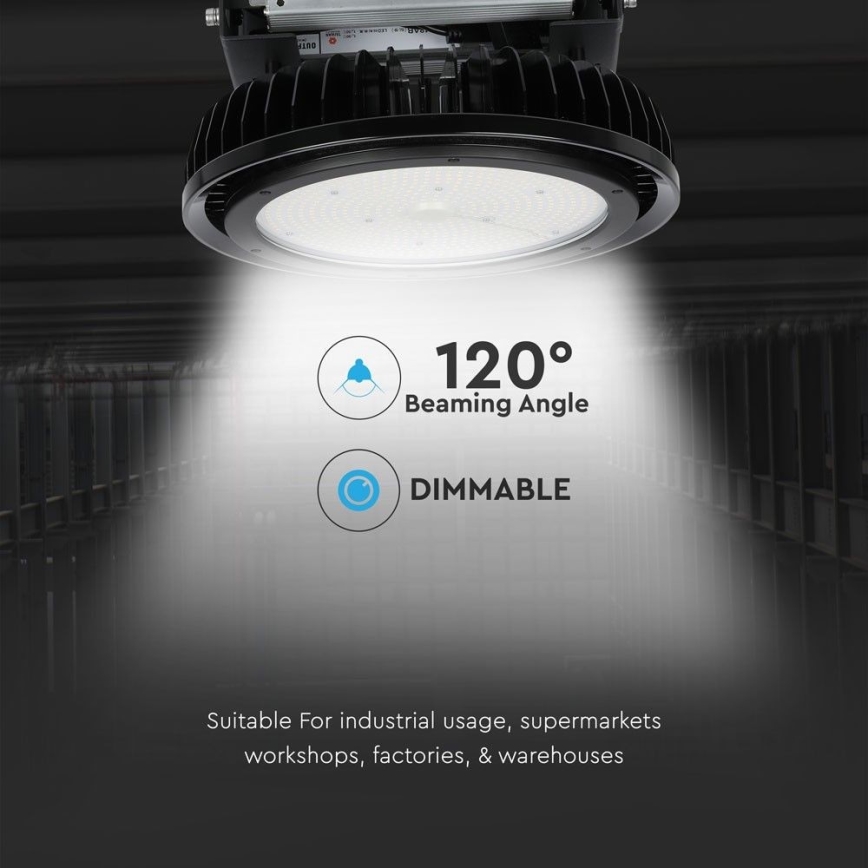 Светодиодный технический светильник с регулированием яркости High Bay LED/500W/230V 4000K IP65 черный