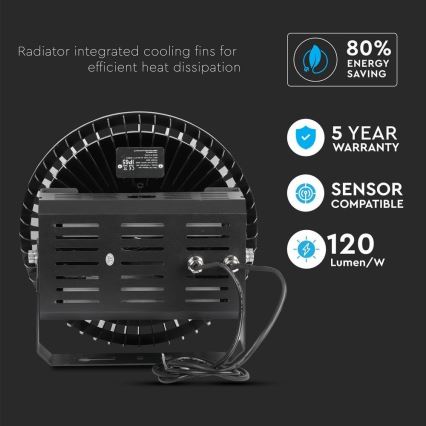 Светодиодный технический светильник с регулированием яркости High Bay LED/500W/230V 4000K IP65 черный