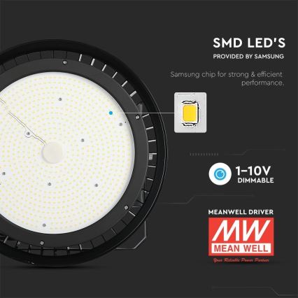 Светодиодный технический светильник с регулированием яркости High Bay LED/500W/230V 4000K IP65 черный