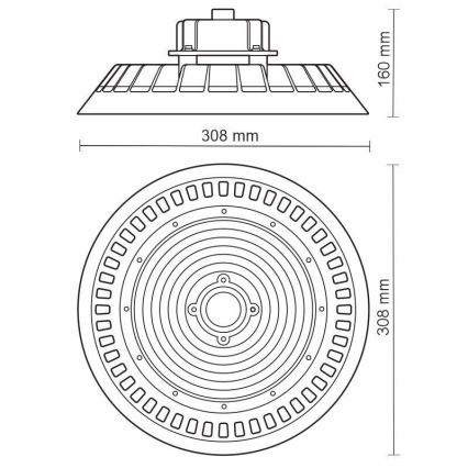 Светодиодный технический светильник UFO HIGHBAY LED/150W/230V 5000K IP65