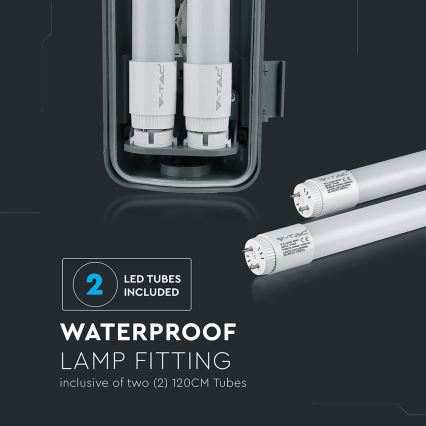 Светодиодный технический люминесцентный светильник T8 2xG13/22W/230V IP65 6400K 156 см