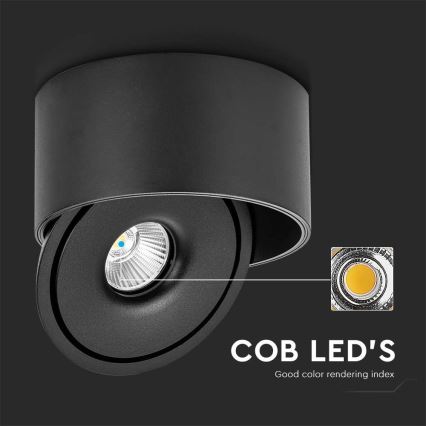 Светодиодный точечный светильник LED/28W/230V 3000/4000/6400K CRI 90 черный