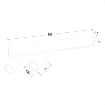 Светодиодный точечный светильник MAGNET LED/5W/230V + 2xGU10/60W 3000/4000K белый