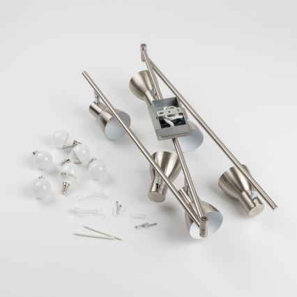 Светодиодный точечный светильник 6xE14, 5 Вт, 230 В, матовый хром