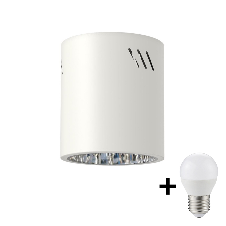 Светодиодный точечный светильник GEORGE 1xE27/6W/230V диаметр 11 см белый