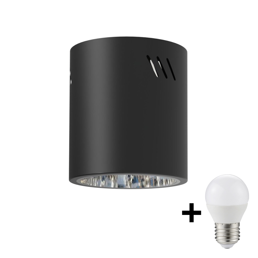 Светодиодный точечный светильник GEORGE 1xE27/6W/230V диаметр 11 см черный