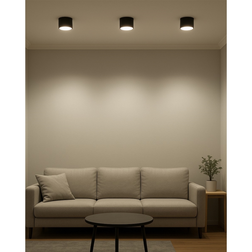 Светодиодный точечный светильник LED/10W/230V 3000/4000/6400K диаметр 12 см чёрный