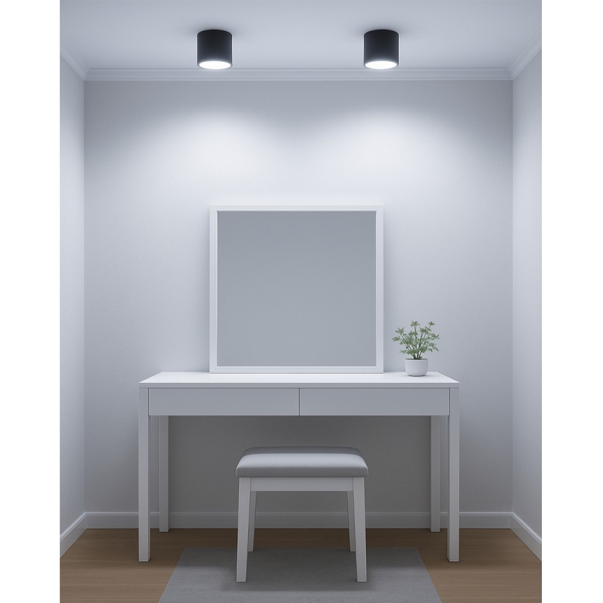 Светодиодный точечный светильник LED/10W/230V 3000/4000/6400K диаметр 12 см чёрный