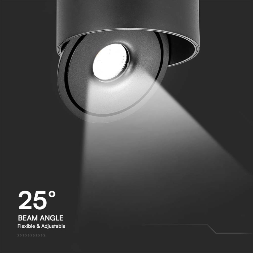 Светодиодный точечный светильник LED/20W/230V 3000/4000/6400K CRI 90 черный