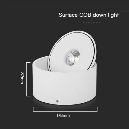 Светодиодный точечный светильник LED/28W/230V 3000/4000/6400K CRI 90 белый