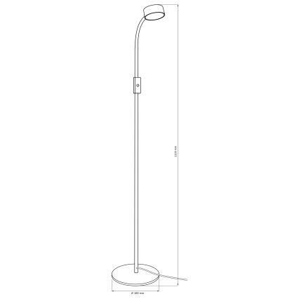 Светодиодный торшер с регулированием яркости BRUNO LED/3W/230V 3000/4000/6500K черный