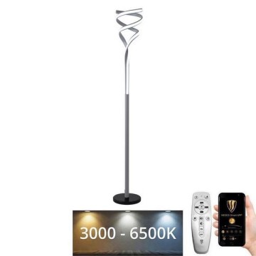 Светодиодный торшер с регулированием яркости LED/50W/230V 3000-6500K серый + дистанционное управление