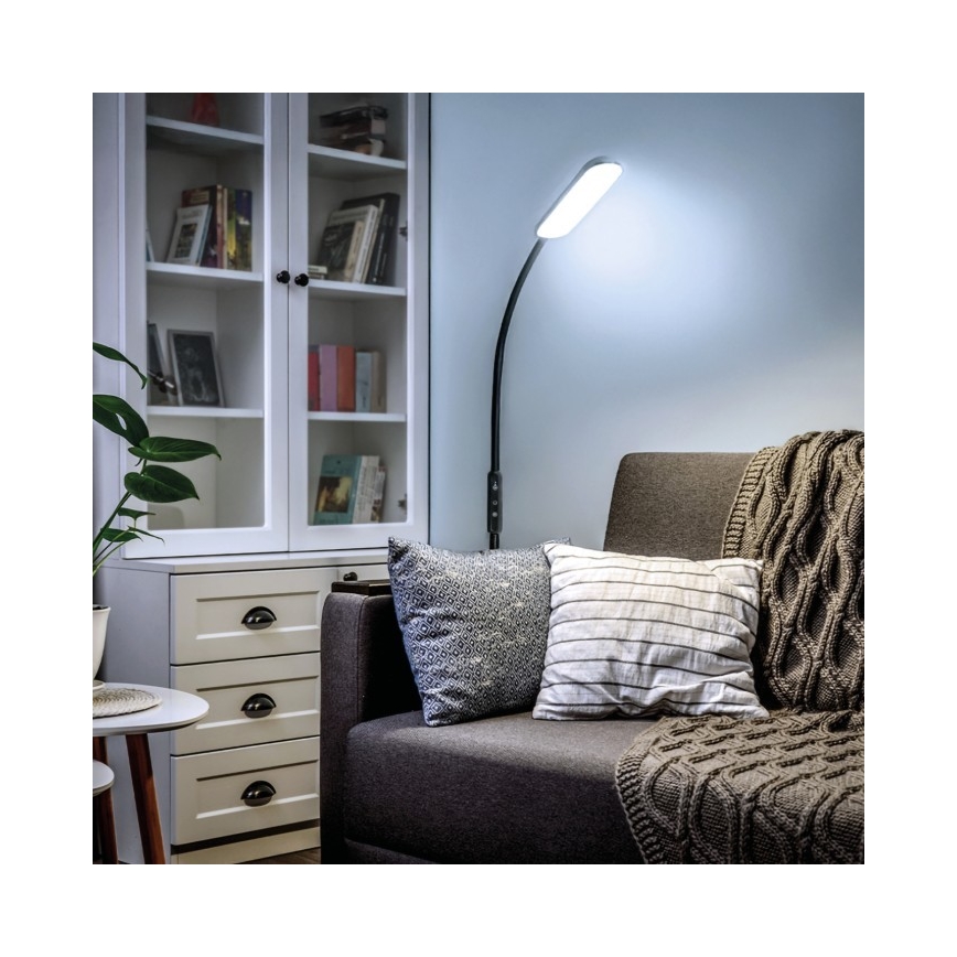Светодиодный торшер с регулированием яркости TEILO LED/10W/230V 3000/4000/6500K черный + дистанционное управление