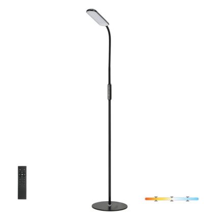 Светодиодный торшер с регулированием яркости TEILO LED/10W/230V 3000/4000/6500K черный + дистанционное управление