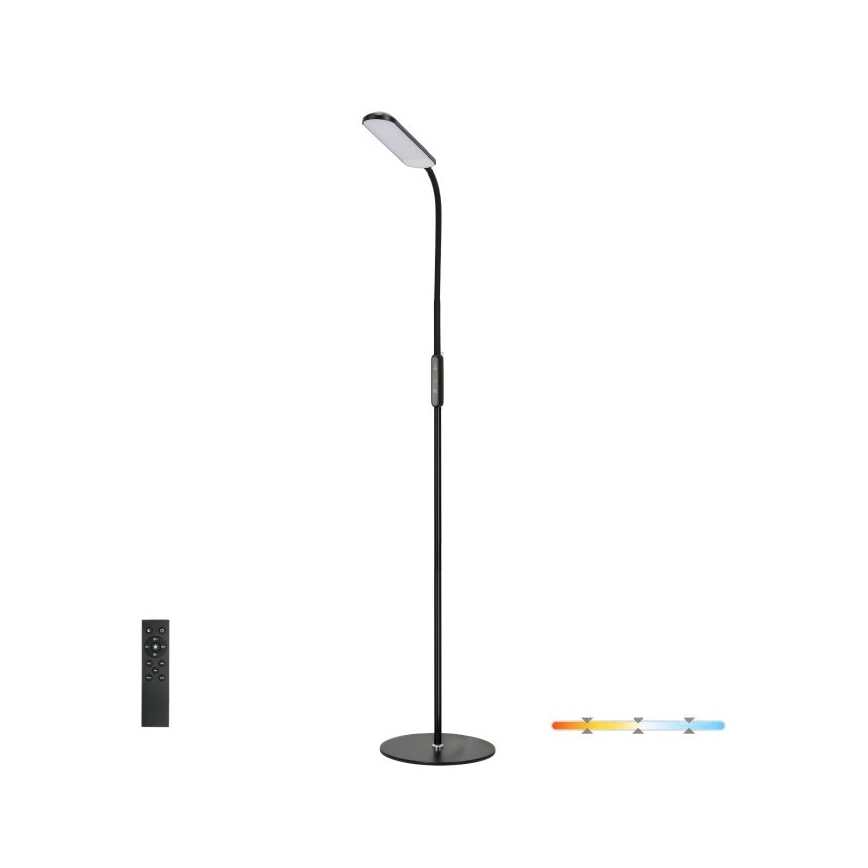 Светодиодный торшер с регулированием яркости TEILO LED/10W/230V 3000/4000/6500K черный + дистанционное управление
