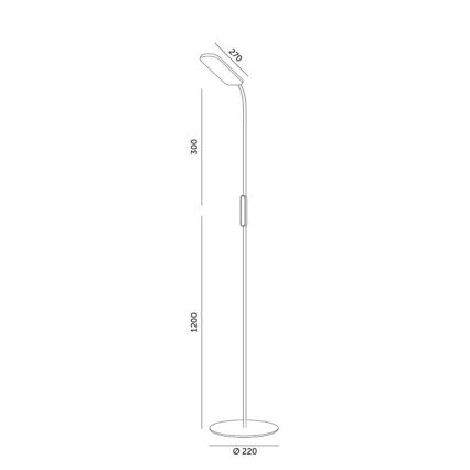 Светодиодный торшер с регулированием яркости TEILO LED/10W/230V 3000/4000/6500K черный + дистанционное управление