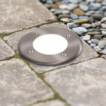 Светодиодный тротуарный светильник MIVO LED/3W/230V диаметр 12 см IP67 матовый хром