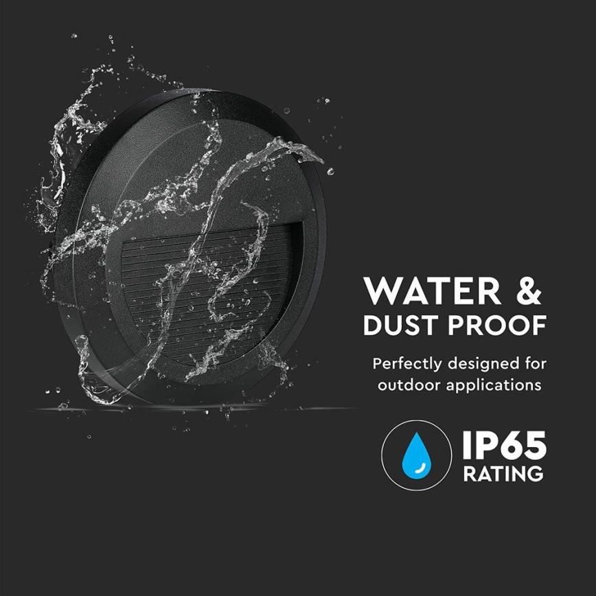 Светодиодный уличный лестничный светильник LED/2W/230V IP65 3000K черный