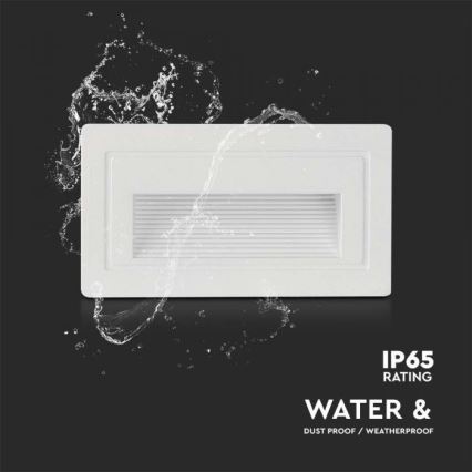 Светодиодный уличный лестничный светильник LED/3W/230V 3000K IP65 белая