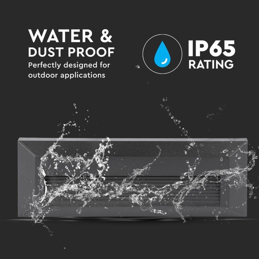 Светодиодный уличный лестничный светильник LED/3W/230V IP65 4000K черный