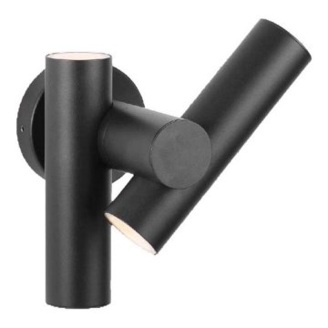 Светодиодный уличный настенный поворотный светильник 2xLED/3W/230V 3000K IP44 черный