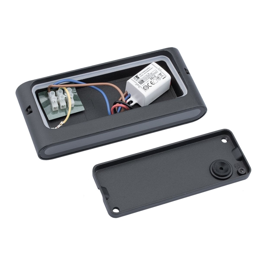 Светодиодный уличный настенный светильник FLOW LED/6W/230V IP54 черный