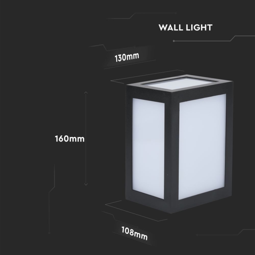 Светодиодный уличный настенный светильник LED/12W/230V 4000K IP65 чёрный