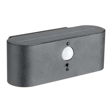 Светодиодный уличный настенный светильник на солнечной батарее с датчиком LED/2,5 Вт/3,7 В 3000K IP54 2000 мАч