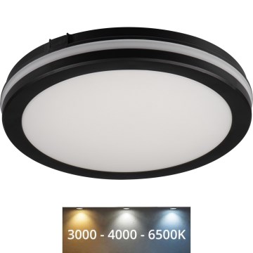 Светодиодный уличный потолочный светильник BENO E LED/30W/230V 3000/4000/6500K диаметр 30 см IP65 черный