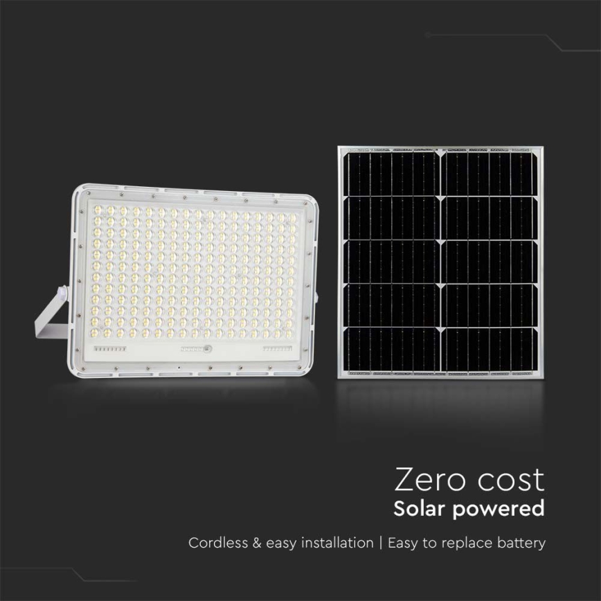 Светодиодный уличный прожектор на солнечной батарее LED/30W/3,2V 4000K белый IP65 + дистанционное управление