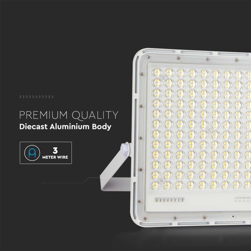 Светодиодный уличный прожектор на солнечной батарее LED/30W/3,2V 4000K белый IP65 + дистанционное управление