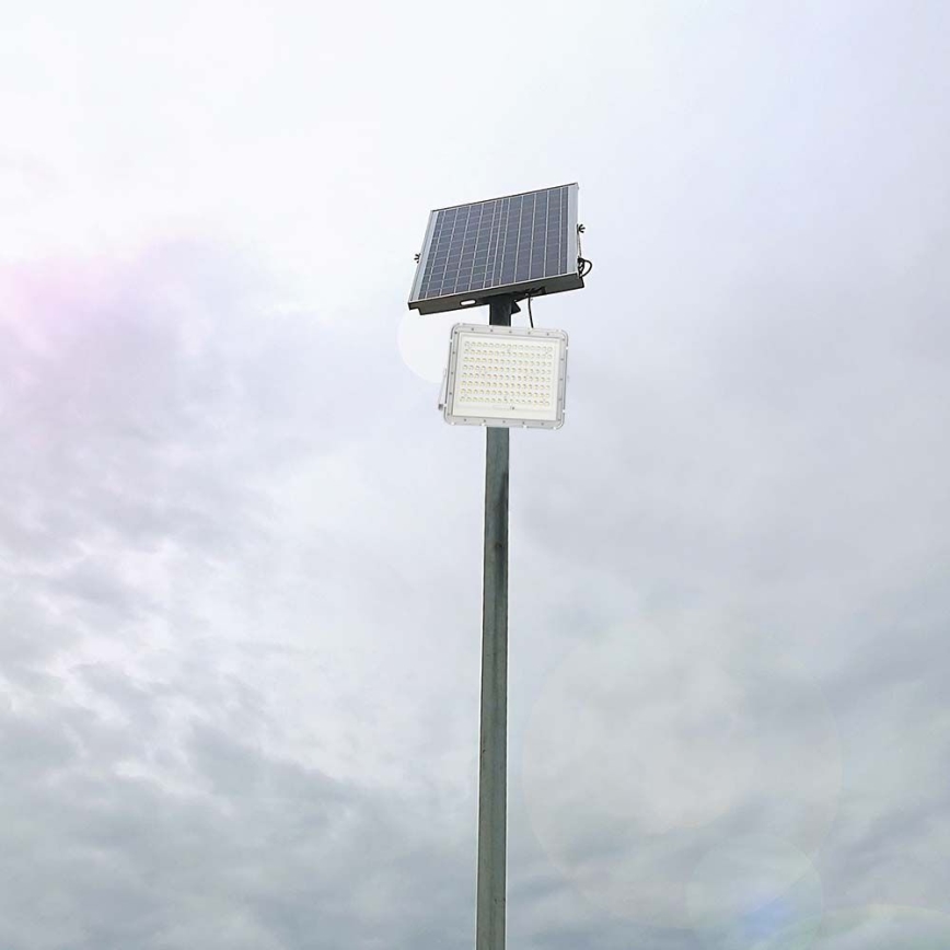 Светодиодный уличный солнечный прожектор LED/20W/3,2V 4000K белый IP65 + пульт дистанционного управления