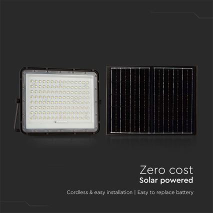 Светодиодный уличный солнечный прожектор LED/200W/3,2V 4000K черный IP65 16000 мАч + пульт дистанционного управления