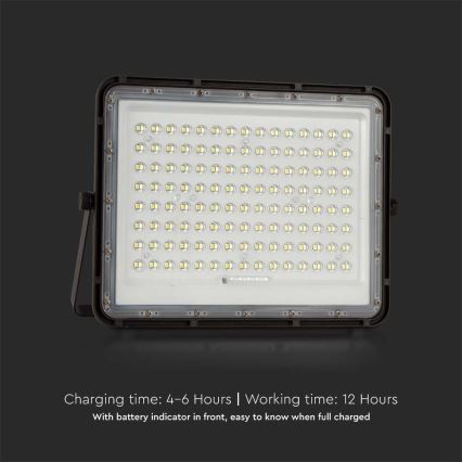 Светодиодный уличный солнечный прожектор LED/20W/3,2V 6400K черный IP65 16000 мАч + пульт дистанционного управления