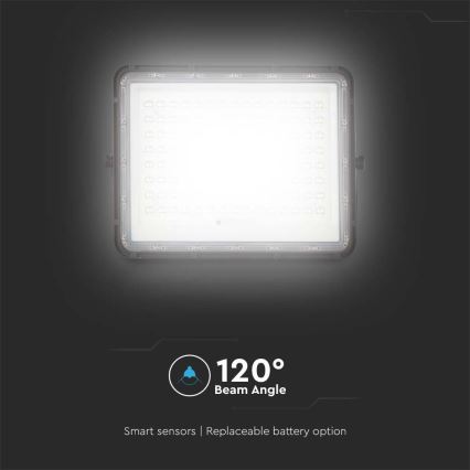 Светодиодный уличный солнечный прожектор LED/20W/3,2V 6400K черный IP65 16000 мАч + пульт дистанционного управления